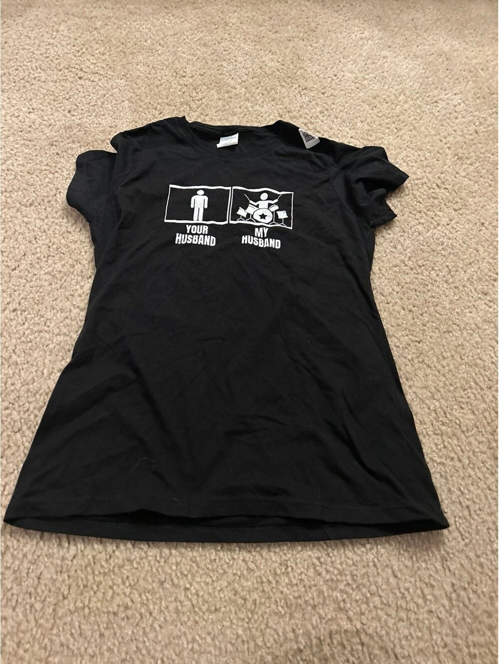 C520 woman top shirt short sleeve black small husband